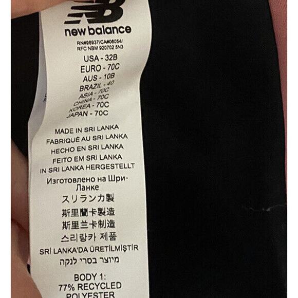 New Balance NB Fortiflow Pink Sportsbra Strappy Back Size 32B High Impact Bra - Picture 3 of 6